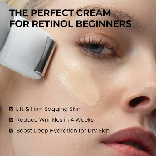 [SKIN&LAB] Retinol Lifting Roller Cream with Massage applicator, Vegan Anti Aging Face and Neck Cream for Reduce
