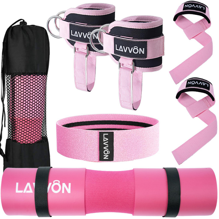 7Pcs-Barbell Pad Set for Hip Thrust -Squat Pad, Weight Lifting Bar Cushion