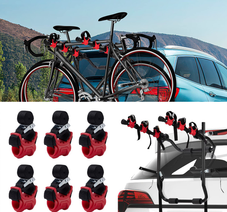 ASENDIWAY 6Pcs/Set Bike Rack Hitch Mount Bicycle Car Bike Rack Strap Replacement Cradles Cargo Carrier Spare Hooks