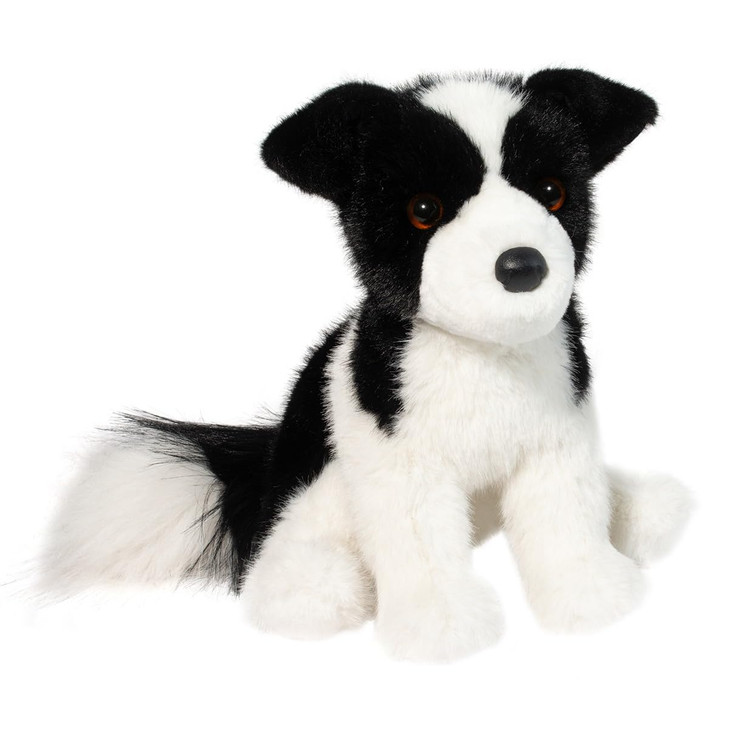 Douglas Herdie Border Collie Plush Stuffed Animal, 11 Inch Soft Realistic Sheepdog Toy  Black & White Puppy Plush for