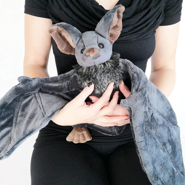 Enivtfz 12" Large Bat Plush Toys, Creepy Goth Bat Stuffed Animal Lifelike Bats Plushie Doll Gothic Bat Soft Hugging
