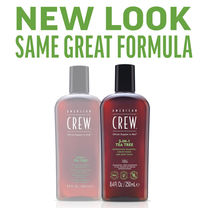 American Crew Shampoo, Conditioner & Body Wash for Men, 3-in-1, Tea Tree Scent, 15.2 Fl Oz