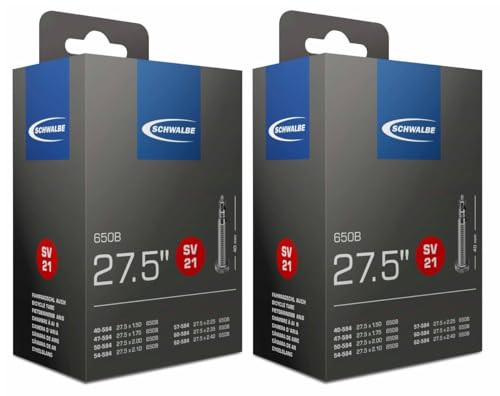 Schwalbe SV21 Bicycle Inner Tubes 27.5 inch x 1.50-2.4 650B (2 Pack)