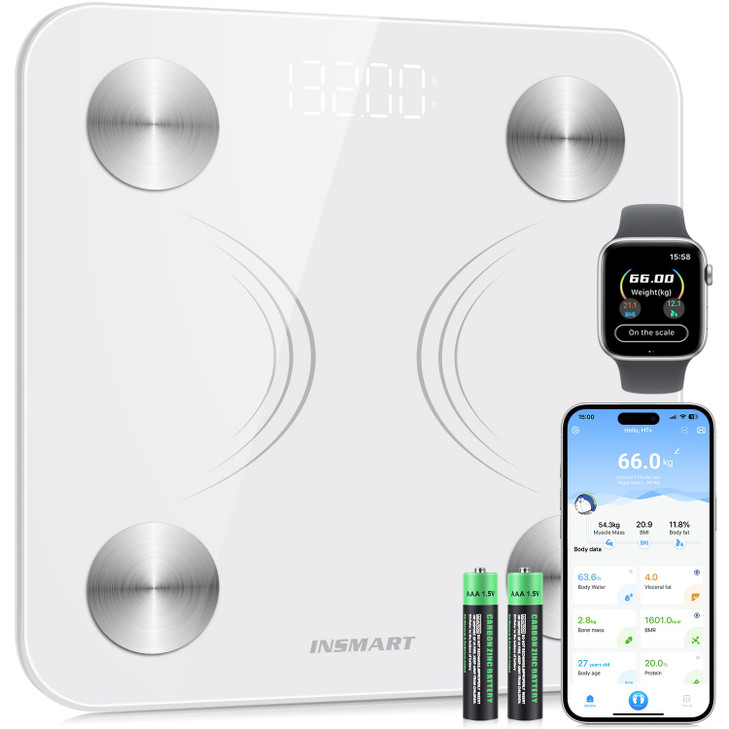 INSMART Smart Scale for Body Weight, Body Fat, BMI, 16 Metrics