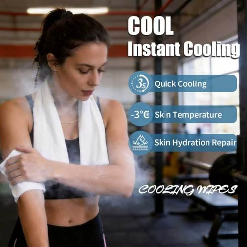 30 Pack Disposable Cooling Wipes, Individually Wrapped No-Rinse Cooling Towels, (25''x 9.84'') Extra-Thick Oversized