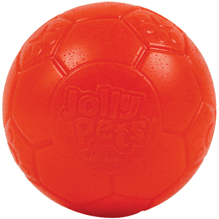 Jolly Pets Large Soccer Ball Floating-Bouncing Dog Toy, 8 inch Diameter, Orange