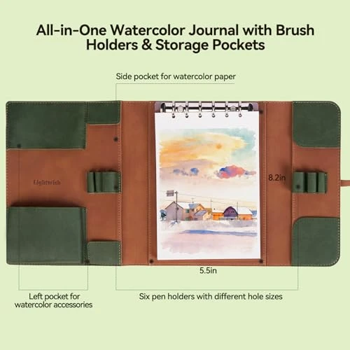 Lightwish Watercolor Pad - A5 20 Sheets 100% Cotton 300GSM Hot Press Paper | Detachable with Backing Board |