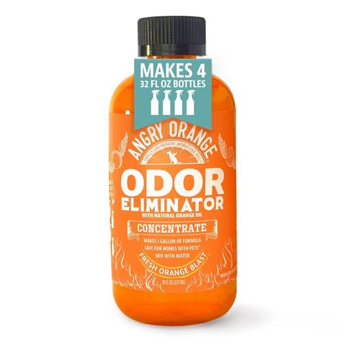 Angry Orange Pet Odor Eliminator 8 oz. bottle- Industrial Strength Pet Odor Remover - Makes (4) 32oz. Bottles - 1