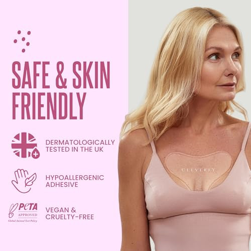 CLEVERFY Silicone Chest Wrinkle Patches, Reusable Anti-Wrinkle Pads, 3 Pack