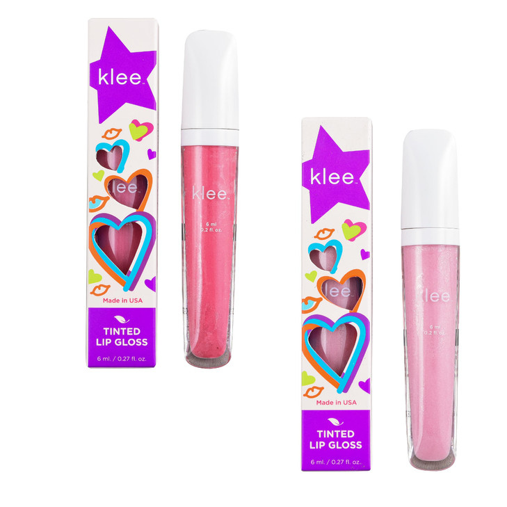 LunaStar Klee Naturals Flavored Lip Gloss Bundle. Perfect for kids and tweens. Gentle and Non-Toxic. Made in USA.