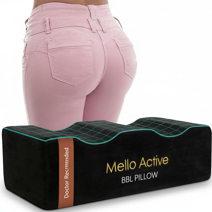 Mello Active BBL Pillow After Surgery  Doctor-Recommended, Firm & Lightweight Sitting Cushion for Post-Op Recovery 