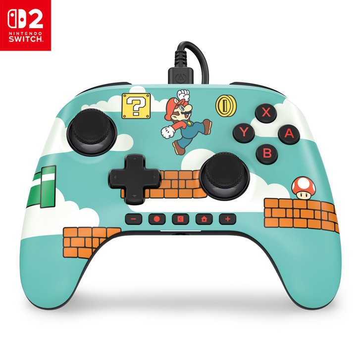 PowerA Advantage Wired Controller for Nintendo Switch 2 - Mario Time, Officially Licensed, Hall Effects, Mappable
