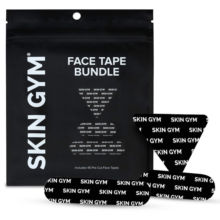 Skin Gym Face Tape Wrinkle Patch Bundle, 45 Assorted Pre-Cut Strips for Overnight Anti-Wrinkle | Smoothing Wrinkle