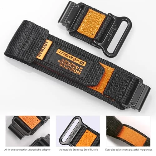 Watch Band Compatible with Fenix 8 51mm/7/7 Pro/6/6 Pro/5/5 Plus/E 47mm, Sport Nylon Replacement Watch Strap for