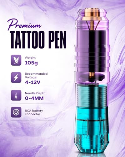 Tattoo Pen Kit Wireless with 2Pcs 1500mAh Batteries
