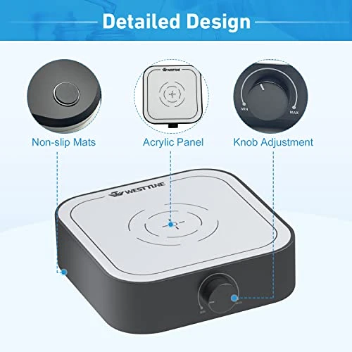 WEST TUNE 3000rpm Magnetic Stirrer Mixer with Stir Bar, Brushless DC Motor Max 3000ml Magnetic Stir Plate Mixer