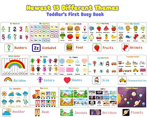 Huijing Montessori Preschool Learning Activities Busy Book - Workbook Activity Binder / Toys for Toddlers, Autism