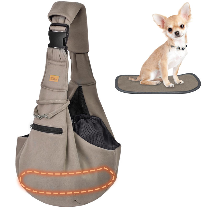 CUBY Dog and Cat Sling Carrier - Hands Free Reversible Pet Papoose Bag - Soft Pouch and Tote Design - Suitable for