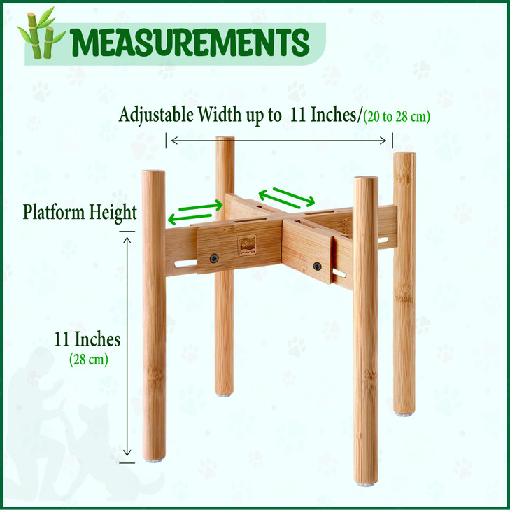 Dog Bowl Stand for Large Dogs - Adjustable, Easy Fold-Down