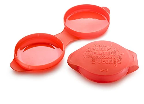 Lékué Microwave Spanish Omelette/Frittata Maker | Red | 100% Platinum Silicone Easy Steam Egg Omelette Cooker |