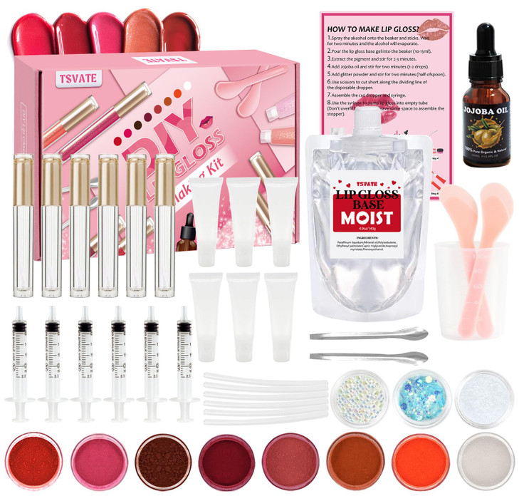 TSVATE Lip Gloss Making Kit, Lip Gloss Kit, Diy Lipgloss Set, Fun Make Your Own Lipgloss Kids Lip Gloss for Girls,