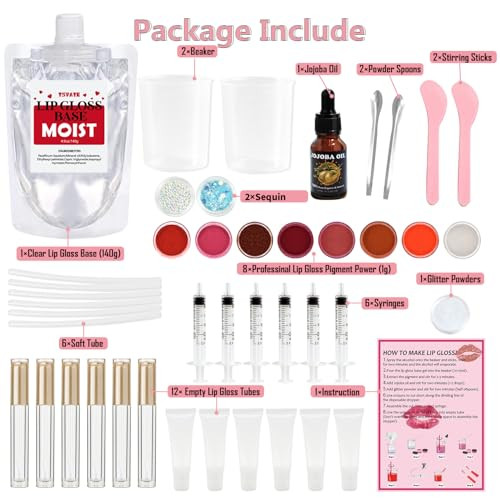 TSVATE Lip Gloss Making Kit, Lip Gloss Kit, Diy Lipgloss Set, Fun Make Your Own Lipgloss Kids Lip Gloss for Girls,