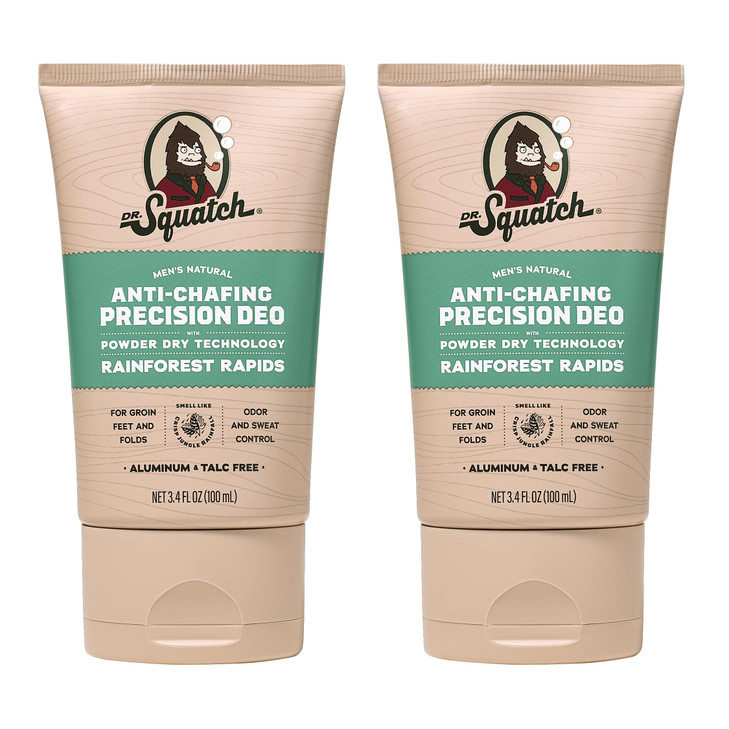 Dr. Squatch Whole Body Deodorant for Men - Odor + Sweat Control - Aluminum + Talc Free - Natural Ingredients -