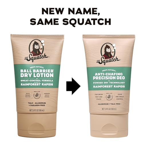 Dr. Squatch Whole Body Deodorant for Men - Odor + Sweat Control - Aluminum + Talc Free - Natural Ingredients -