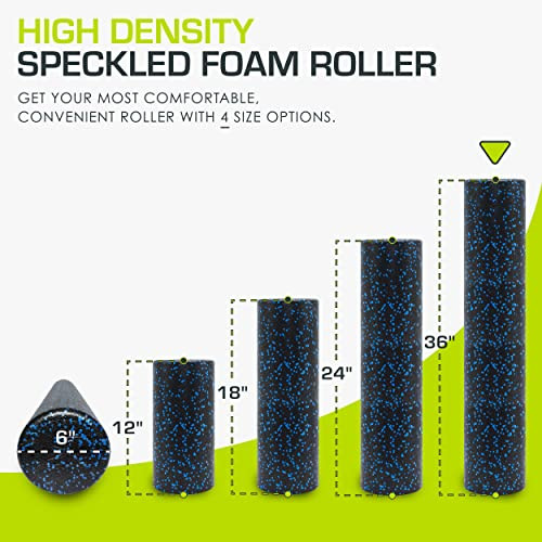 ProsourceFit High Density Foam Rollers 36 - inches long, Firm Full Body Athletic Massage Tool for Back Stretching,