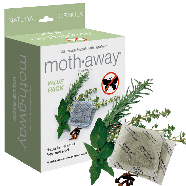 Richards Moth Away Moth Repellent for Closets, Herbal Sachets, 72 Pack