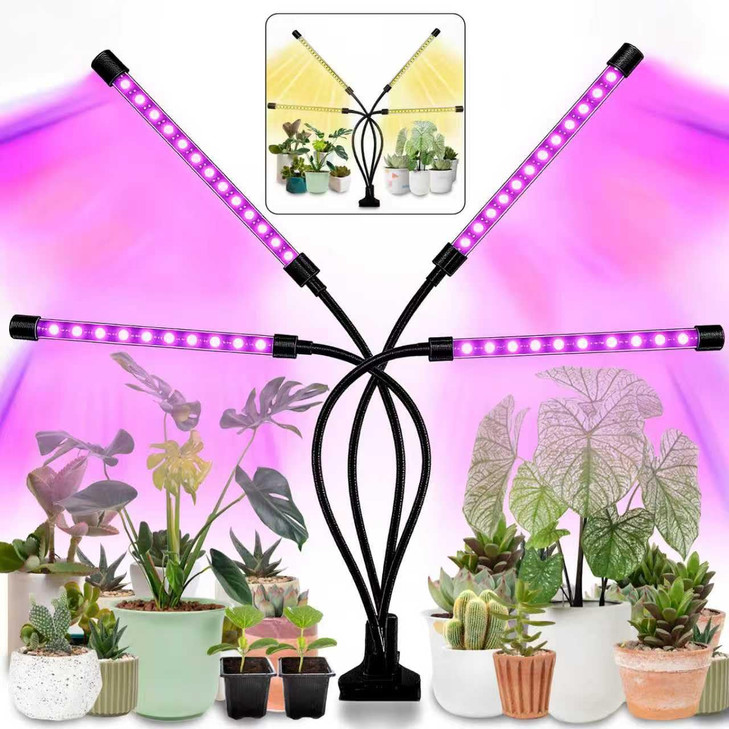 LEOTER Grow Light for Indoor Plants - Upgraded Version 80 LED Lamps with Full Spectrum & Red Blue Spectrum, 3/9/12H