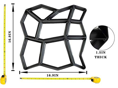 Walk Maker, Pathmate Stone Moldings Paving Pavement Concrete Molds Stepping Stone Paver Walk Way Mold for Patio, Lawn