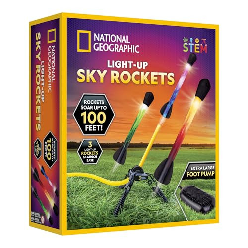 National Geographic LED Air Rocket Launcher Toy for Kids Ages 8-12