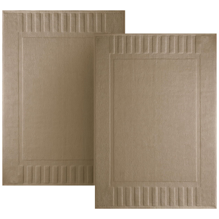 White Classic Luxury Bath Mat Floor Towel Set - Absorbent Cotton Hotel Spa Shower/Bathtub Mats [Not a Bathroom Rug]