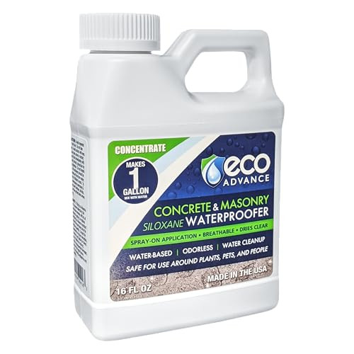 Eco Advance Concrete/Masonry Siloxane Odorless Spray-On Application Waterproofer Concentrate  Makes 1 Gallon,