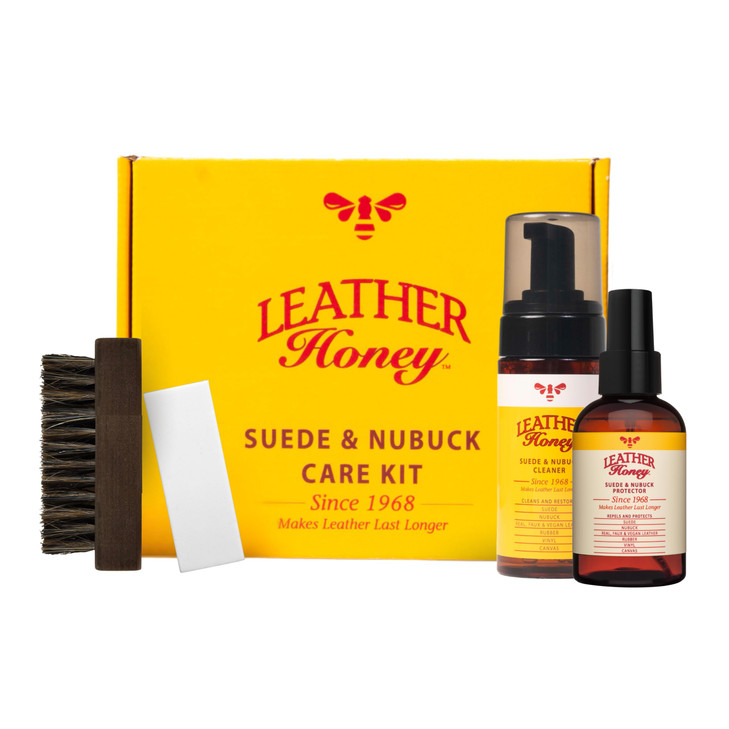 Leather Honey Suede & Nubuck Care Kit  Cleaner, Protector, Brush, Eraser