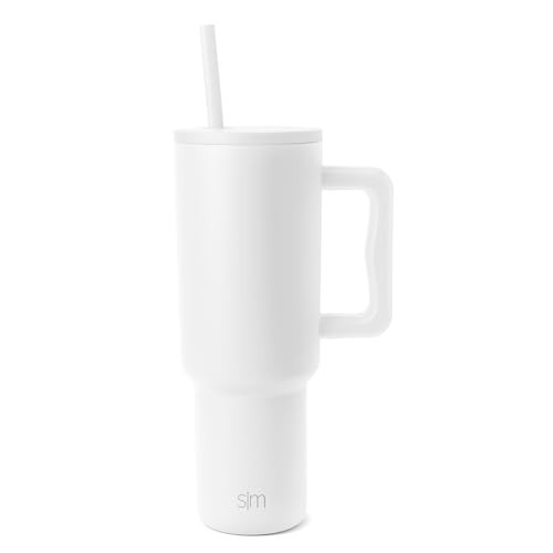 Simple Modern 40 oz Trek Tumbler with Handle and Straw Lid | Cup Holder Friendly Insulated Stainless Steel Travel Mug