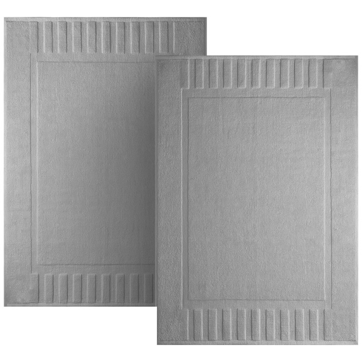 White Classic Luxury Bath Mat Floor Towel Set - Absorbent Cotton Hotel Spa Shower/Bathtub Mats [Not a Bathroom Rug]