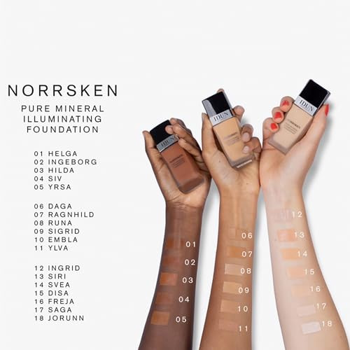 IDUN Minerals Liquid Norrsken Foundation - Silky Smooth Coverage - Luminous, Dewy Finish for Dry and Dull Skin - Water Resistant and Vegan Makeup - 2