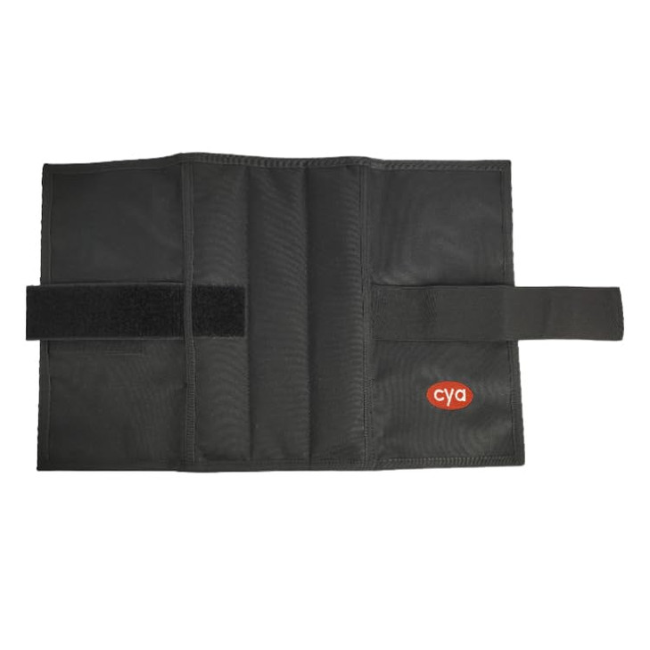CYA Trifold Pilot Kneeboard Holder - Black Nylon Cockpit Organizer