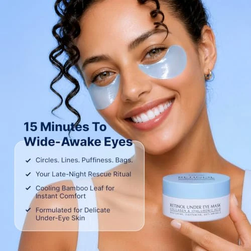 Enaskin Naturals Under Eye Patches for Puffy Eyes & Dark Circles, 60 Pairs