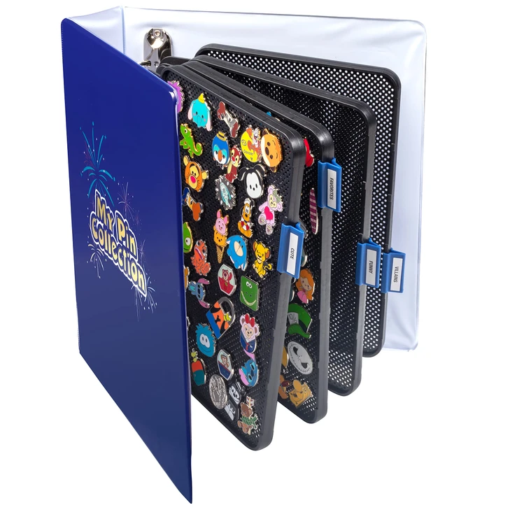 Pin Trading Display Binder 3-Ring Album with 4 Pages for Disney Enamel Pins