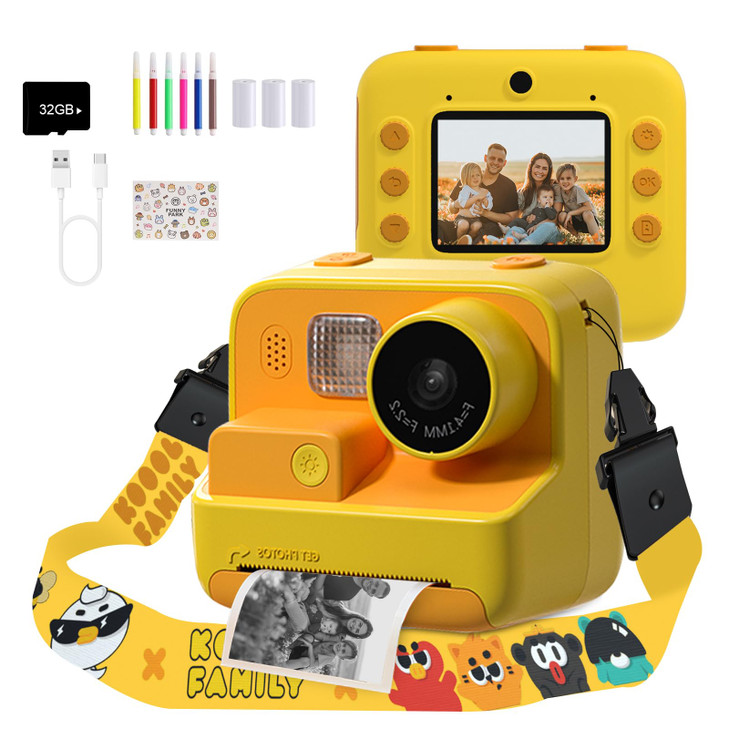 Mafiti Kids Camera Instant Print, 48MP Digital Camera Selfie 1080P Video with 32G TF Card, Toys Gifts for Girls Boys