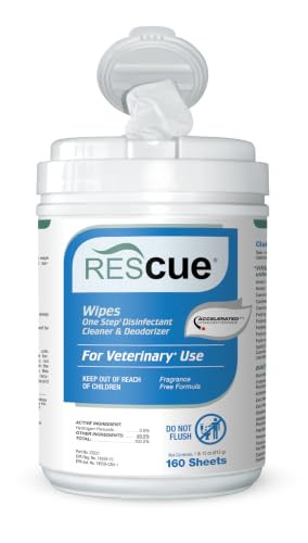 REScue One-Step Disinfectant Cleaner & Deodorizer Wipes for Vet Use  Cleaner for Kennels, Litter Boxes, Vet Offices,