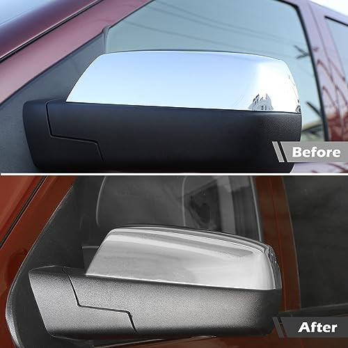 RT-TCZ for Silverado Side Mirror Cover Trim for Chevy Silverado GMC Sierra 2014-2018 Chrome Exterior Accessories 2pcs
