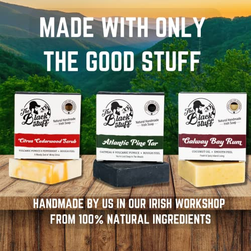 The Black Stuff All Natural Organic Soap Bar - Pack of 3 Soaps with Organic Ingredients and Essential Oils - Handmade,