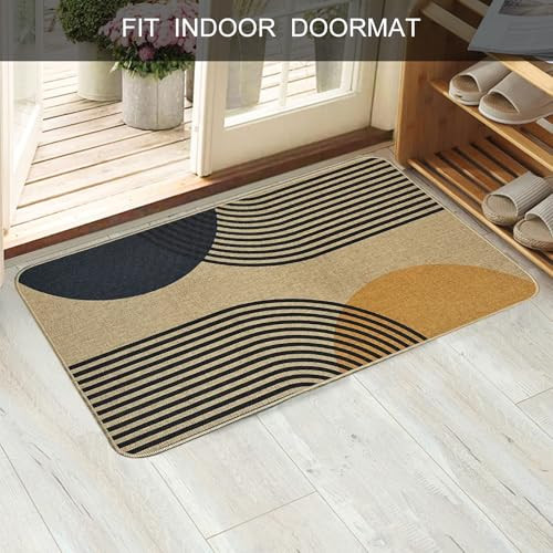 AZJOYLIFE Boho Door Mat Indoor Entrance Welcome Outdoor Doormats Mud Room Entry Rug - Non-Slip Rubber Mat Low Profile