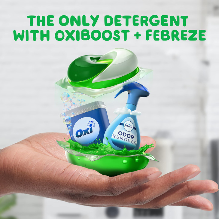Gain Flings Laundry Detergent Pacs with Odor Defense, 76 Count, Super Fresh Blast Scent, HE 3in1 Detergent Pacs with