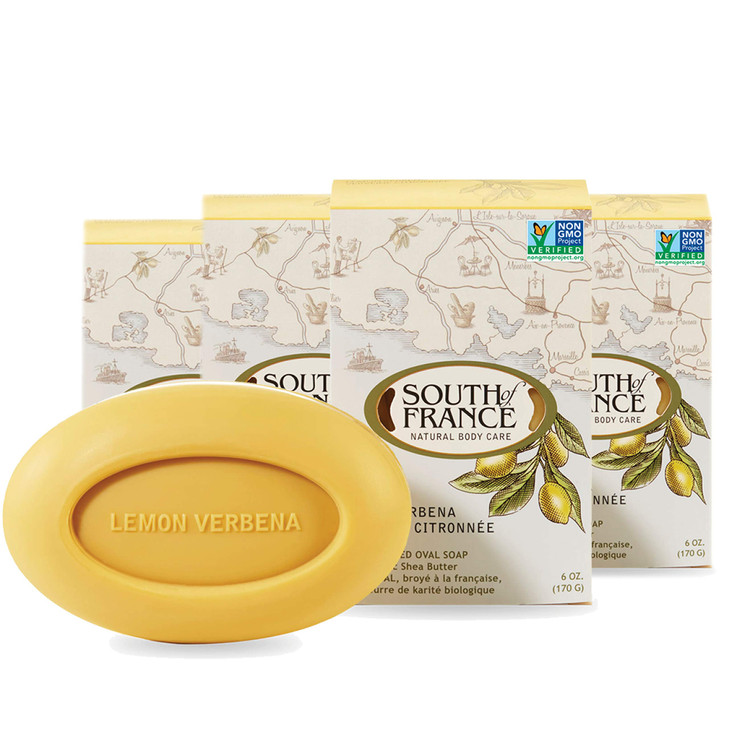 Lemon Verbena Clean Bar Soap by South of France Clean Body Care Triple-Milled French Soap with Organic Shea Butter +