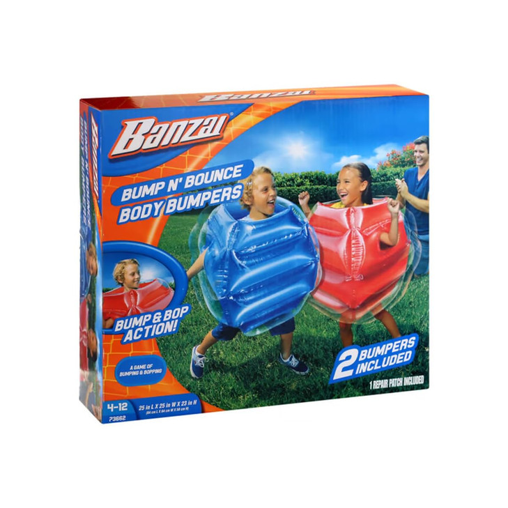 BANZAI: Bump N' Bounce Body Bumpers, A Game of Bumping & Bopping, 2 Bumpers Included in Red & Blue, Fun & Safe Cushion